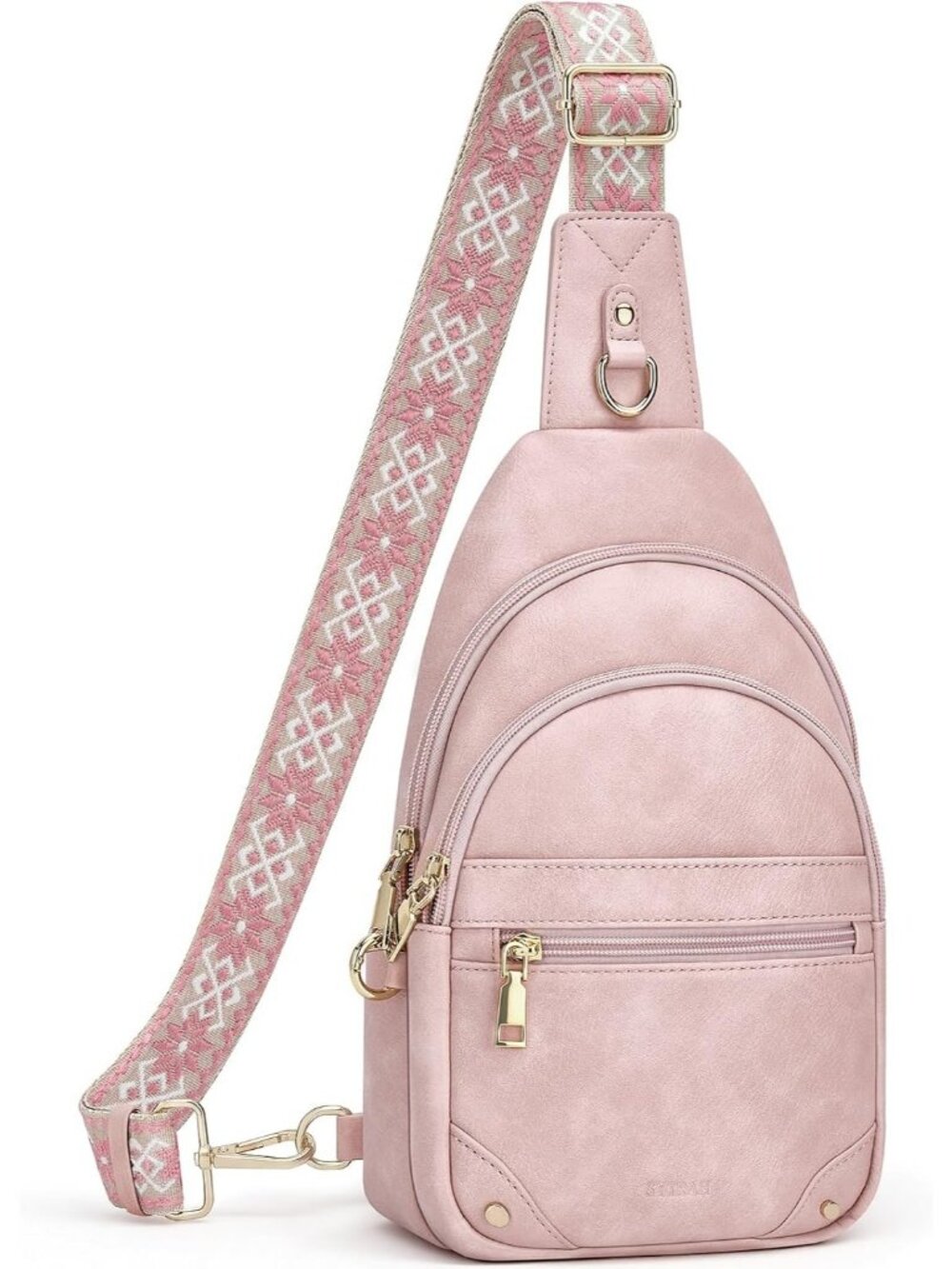 Women's Pink Anti Theft RFID Travel Sling Purse Secure Crossbody Bag